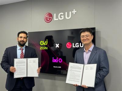 [NSP PHOTO]MWC25LG유플러스 중동 통신사 자인그룹과 업무협약안티딥보이스 체험존 인기