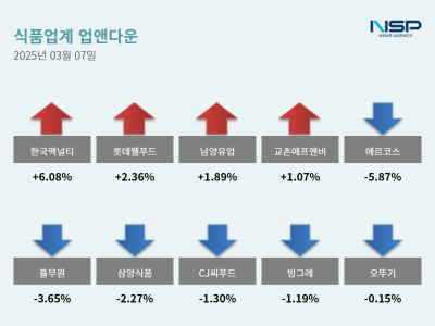 [NSP PHOTO]업앤다운식품주 상승한국맥널티에르코스