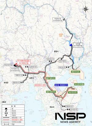 NSP통신-광양(4단계) 공업용수도 공급사업 구간 (이미지 = 광양시청)