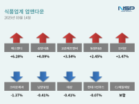 [NSP PHOTO][업앤다운]식품주 하락…에스앤디↑·크라운제과↓