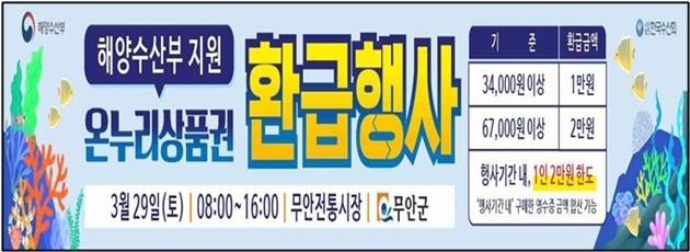 NSP통신-온누리상품권 환급행사 현수막 사진 (사진 = 무안군)