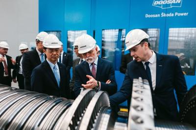 [NSP PHOTO]페트르 파벨 체코 대통령 두산 스코다파워 방문