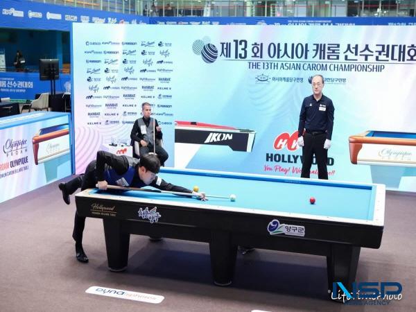 NSP통신-경상북도체육회 당구팀 김준태 선수가 지난 28일 강원도 양구군 청춘체육관에서 열린 제13회 아시아캐롬선수권대회 3쿠션 결승에서 준우승을 차지했다. (사진 = 경상북도체육회)