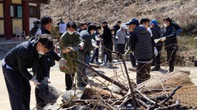 [NSP PHOTO]화마에 무너진 천년고찰 의성 고운사 사부대중 원력 모여 산불 피해 복구에 총력
