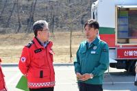 [NSP PHOTO]청송군, 산림청장 방문 산불피해 복구 대책 논의