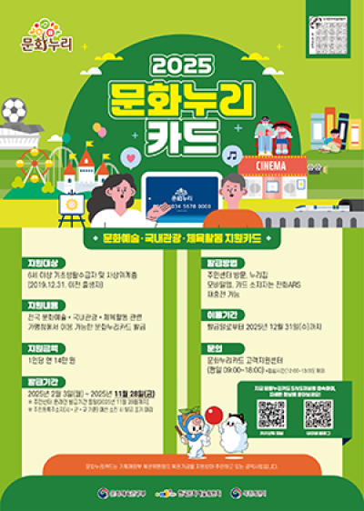 [NSP PHOTO]수원시 경제적 취약계층 연 14만원 문화누리카드 발급