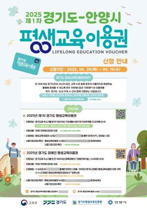 NSP통신-2025년 평생교육 이용권 제1차 모집 포스터. (이미지 = 안양시)