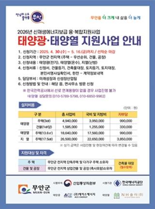 NSP통신-신재생에너지보급 지원사업 안내 포스터 (이미지 = 무안군)