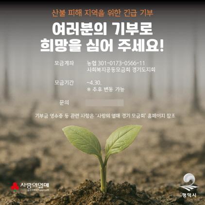 NSP통신-산불 피해 지역을 위한 긴급 기부 안내 이미지. (사진 = 평택시)