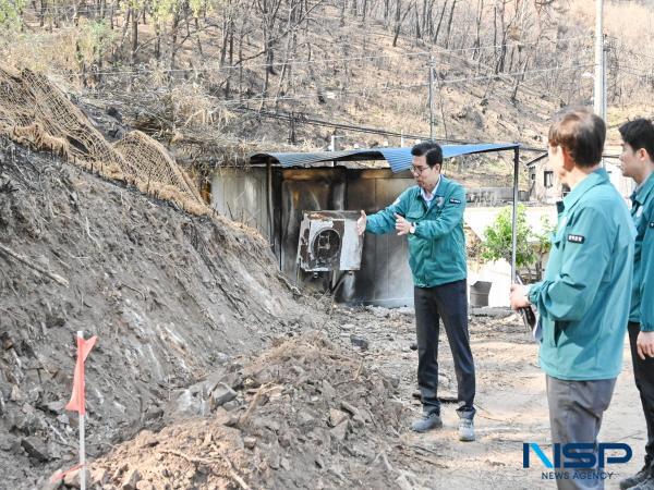 NSP통신-김광열 영덕군수는 다가오는 집중호우에 의한 산불 2차 피해를 막기 위해 지난 4월 28일부터 30일까지 긴급 현장점검을 실시했다. (사진 = 영덕군)