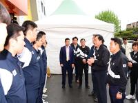 [NSP PHOTO]김천시, 제63회 경북도민체전 사전경기 현장방문...선수단 격려