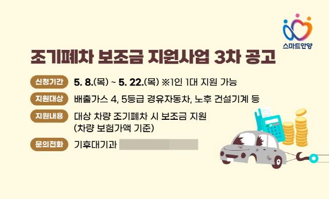 NSP통신-노후경유차 등 조기폐차 보조금 3차 접수 배너 이미지. (사진 = 안양시)