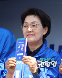 [NSP PHOTO]권향엽 의원, 중마동 컨부두 사거리 출근 인사로 공식선거운동 시작