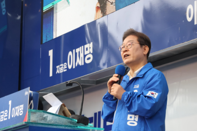 [NSP PHOTO]이재명 대통령 후보, 광양시 수소환원제철 등 산업전환 약속