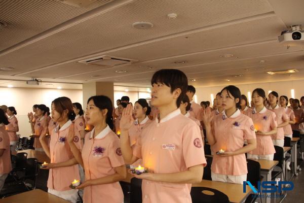 NSP통신-대구과학대학교 치위생과는 지난 29일 교내 국제세미나실에서 제17회 예비치과위생사 선서식을 개최했다. (사진 = 대구과학대학교)