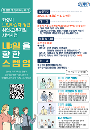 NSP통신-화성시 느린학습자 청년 취업고용지원 시범사업 안내문. (이미지 = 화성시)