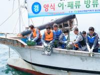 [NSP PHOTO]월성원자력본부, 2025년도 온배수 이용 양식 어·패류 연안 방류행사 개최