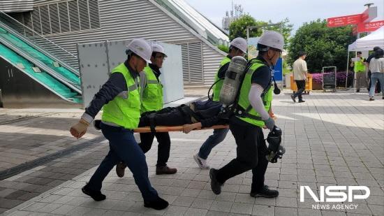 NSP통신-여수박람회장의 화재 및 밀폐공간 사고 대비한 자체 안전훈련 (사진 = 여수광양항만공사)