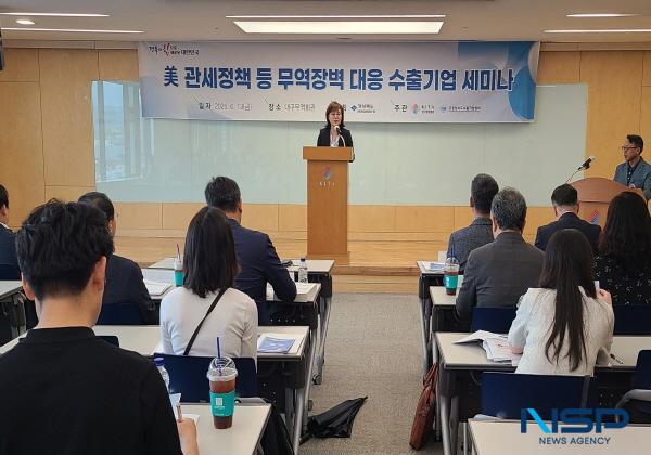 NSP통신-경상북도는 미국 정부의 관세폭탄 등 수출을 둘러싼 대외 불확실성이 어느 때보다 높은 상황에서 대응 방안 모색을 위해 13일 도내 중소기업 등을 대상으로 관계기관 합동 세미나를 개최했다. (사진 = 경상북도)