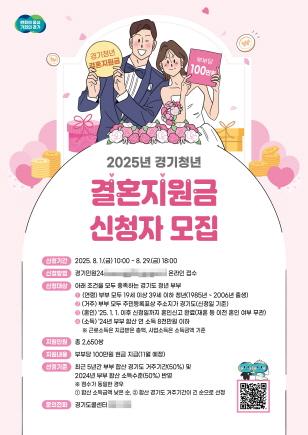 NSP통신-경기청년 결혼지원사업 신청자 모집 포스터. (이미지 = 경기도)
