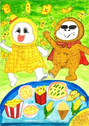 NSP통신-초등부 최서연 학생의 옥수수마리와 감자시시 작품. (이미지 = 강릉시)