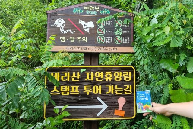 NSP통신-의왕바라산자연휴양림 스탬프투어 프로그램 운영 모습. (사진 = 의왕시)