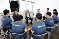 [NSP PHOTO]황상하 사장, 호국 보훈의 달 맞아 장애인 조정팀 격려