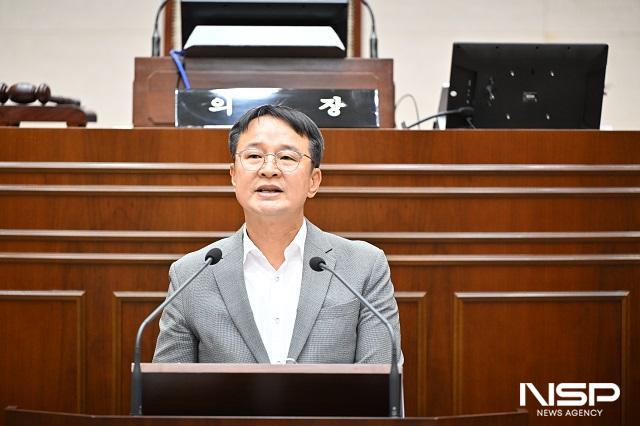 NSP통신-김재천 의원이 24일 열린 제293회 제1차 정례회 제3차 본회의에서 5분 자유발언을 하고 있다. (사진 = 완주군의회)