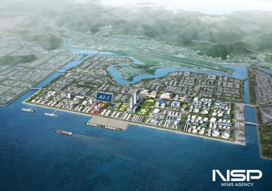 NSP통신-율촌 융·복합 물류단지 조감도(1단계 A3-1부지 표시) (사진 = 여수광양항만공사)