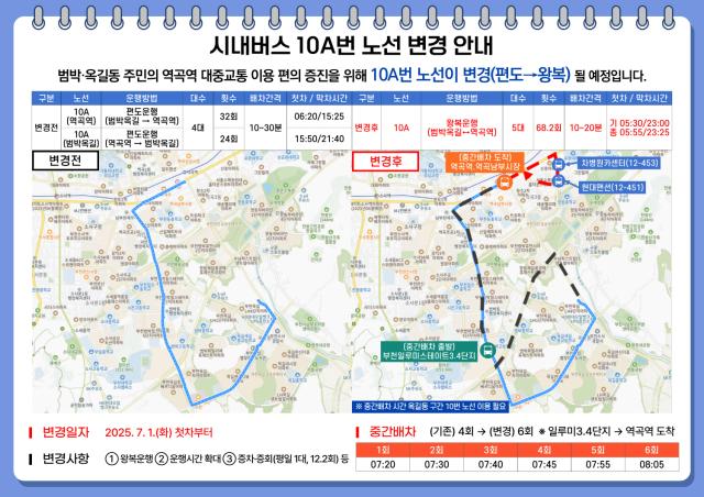 NSP통신-시내버스 10A번 노선 변경 안내문. (사진 = 부천시)