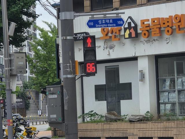 NSP통신-보행신호등 적색 잔여시간 표시기 모습. (사진 = 오산시)