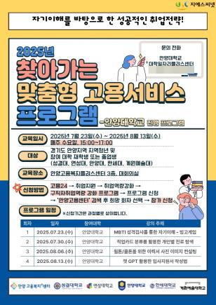 NSP통신-2025년 찾아가는 맞춤형 고용서비스 포스터. (이미지 = 안양대학교)