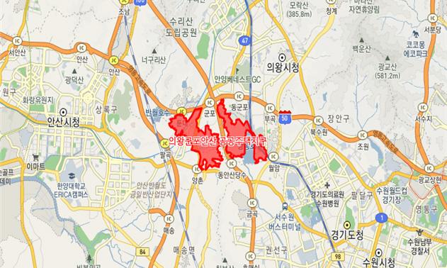 NSP통신-의왕군포안산 공공주택지구 위치도. (사진 = 안산도시공사)