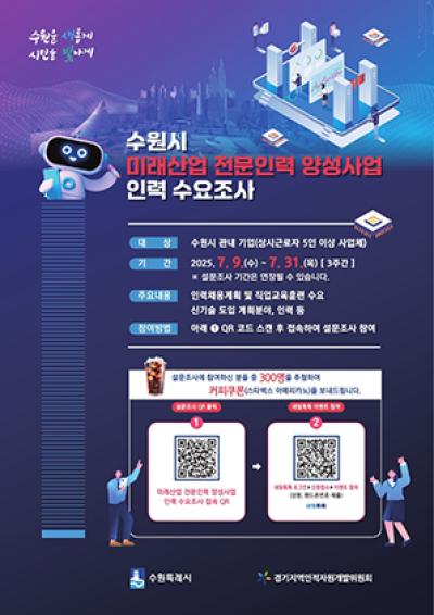 [NSP NEWS Image]수원시, 미래산업 전문인력 양성 수요조사 실시