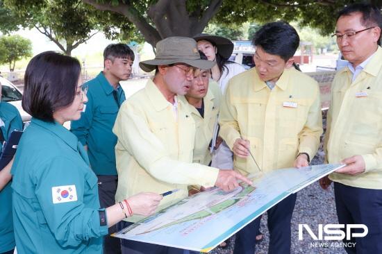 NSP통신-별빛 캠핑장, 배알도 수변 히어로즈 파크 조성사업 현장 방문 (사진 = 광양시청)