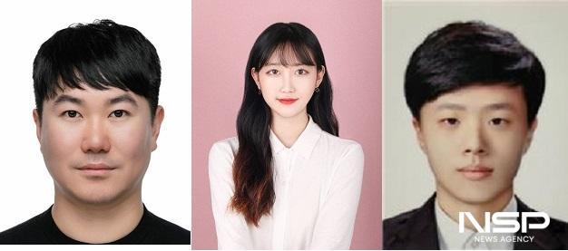 NSP통신-사진 왼쪽부터 신대욱 교수, 이유진(박사과정), 이석현(석사 졸업생). (사진 = 국립군산대학교)