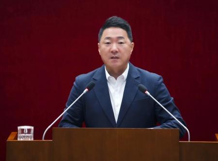 NSP통신-5분 자유발언하는 정용한 성남시의원. (사진 = 성남시의회 국민의힘협의회)