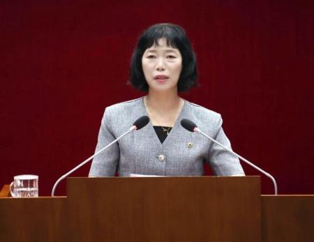 NSP통신-5분 자유발언하는 박명순 성남시의원. (사진 = 성남시의회 국민의힘협의회)