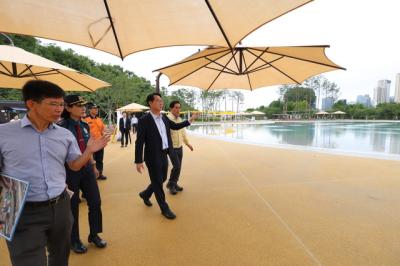 [NSP NEWS Image]정명근 화성시장 동탄 패밀리풀 개장 전 최종 점검