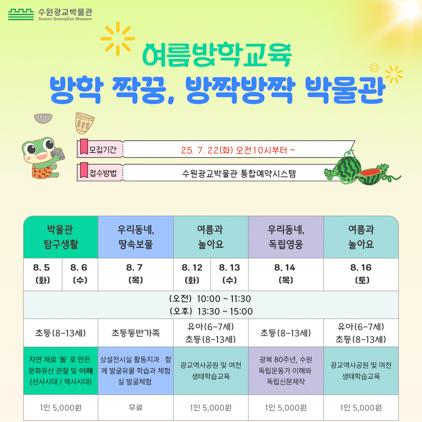 NSP통신-수원광교박물관 교육프로그램 일정. (이미지 = 수원시)