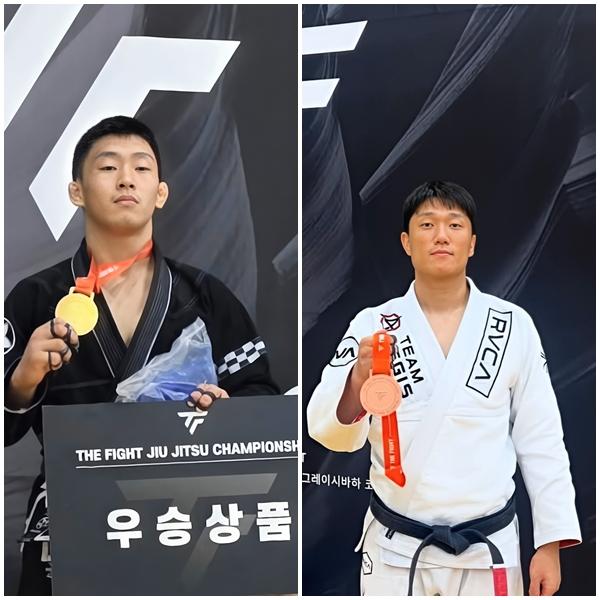 NSP통신-김정철 선수(왼쪽)와 박도현 관장.