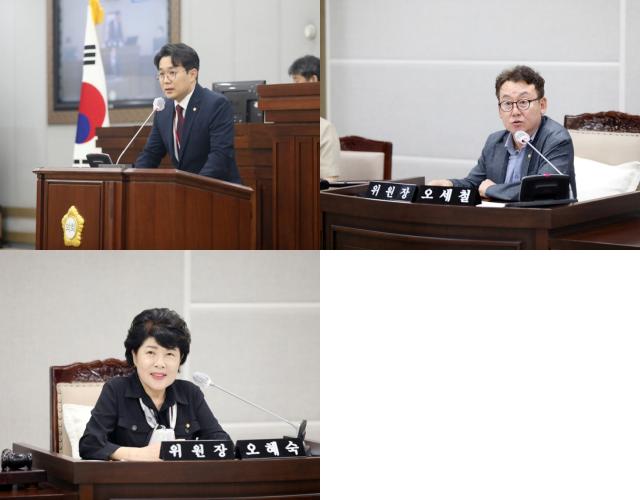 NSP통신-(위 왼쪽부터) 최원용, 오세철, 오혜숙 위원장. (사진 = 수원시의회)