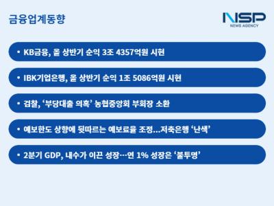 [NSP PHOTO][금융업계동향]금융권 상반기 실적 발표 시작…검찰·금융위 농협 정조준