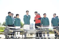 [NSP PHOTO]달성군, 벼 병충해 드론 방제 실시