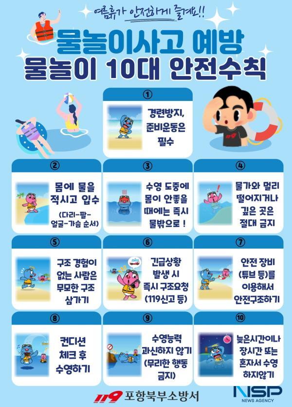 NSP통신-포항북부소방서는 본격적인 여름 휴가철을 맞아 포항 지역 해수욕장과 계곡을 찾는 피서객이 증가함에 따라 물놀이 사고 예방을 위한 각별한 주의를 당부하고 나섰다. (사진 = 포항북부소방서)