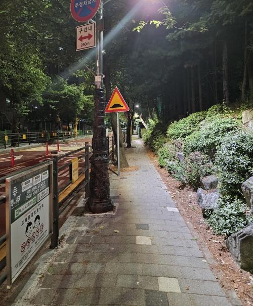 NSP통신-용인특례시 수지구 현암초 인근 LED 가로등 교체 모습. (사진 = 용인특례시)