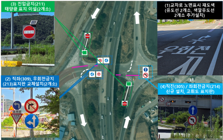 NSP통신-용인특례시 처인구가 국도45호선 송전교차로에 교통안전시설물을 보강했다. 사진은 국도45호선 송전교차로. (사진 = 처인구)
