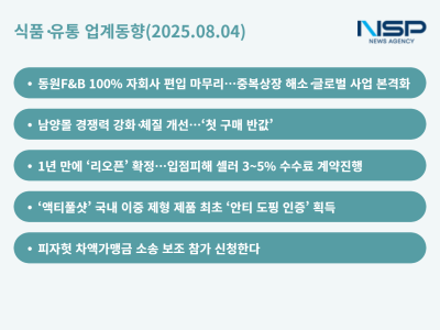[NSP PHOTO]식품유통 업계동향동원FB 상장폐지 마무리티몬의 귀환교원 안티도핑남양 몰