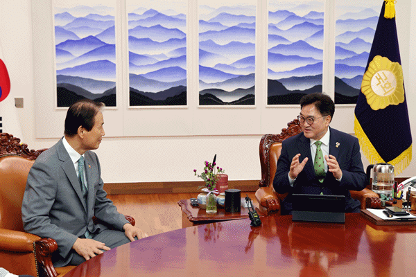 [NSP PHOTO]우원식 국회의장, 권오을 국가보훈부 장관 접견