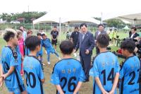 [NSP PHOTO]주낙영 경주시장, 유소년 축구대회 현장 찾아 참가선수들 격려